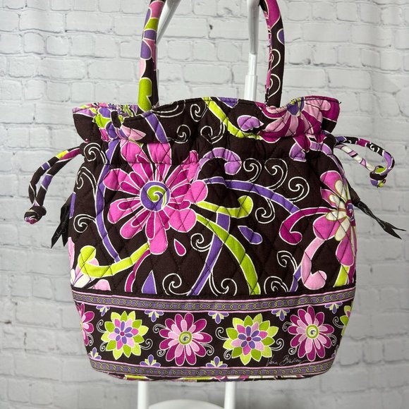Vera Bradley Emma Drawstring Bag in Retired Purple Punch - Picture 4 of 6